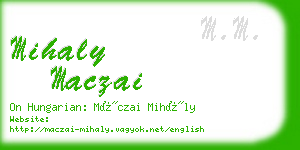 mihaly maczai business card